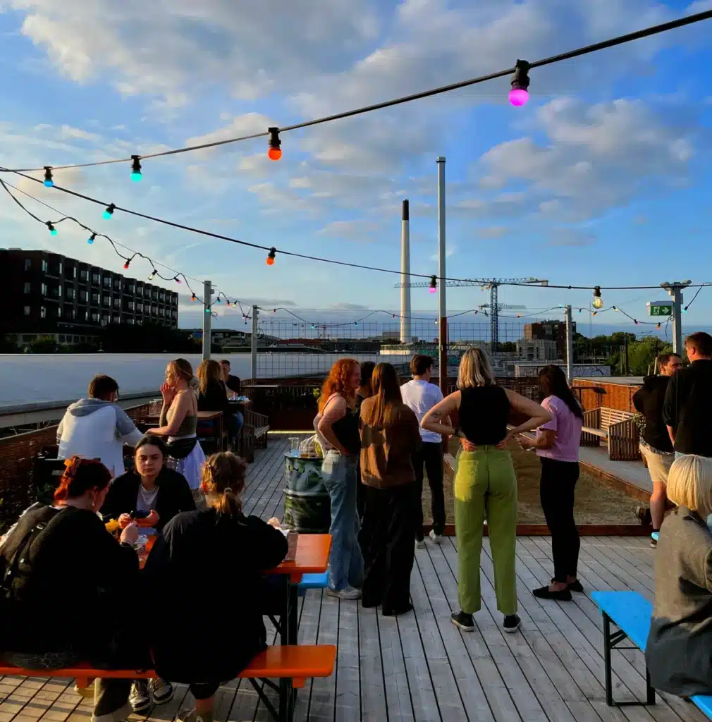 Play outdoor pétanque at UC Shuffleboard Bar's rooftop bar and terrace